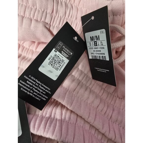 PLAYBOY Logo Sweatpants In Pink Color Size Medium - Picture 5 of 5